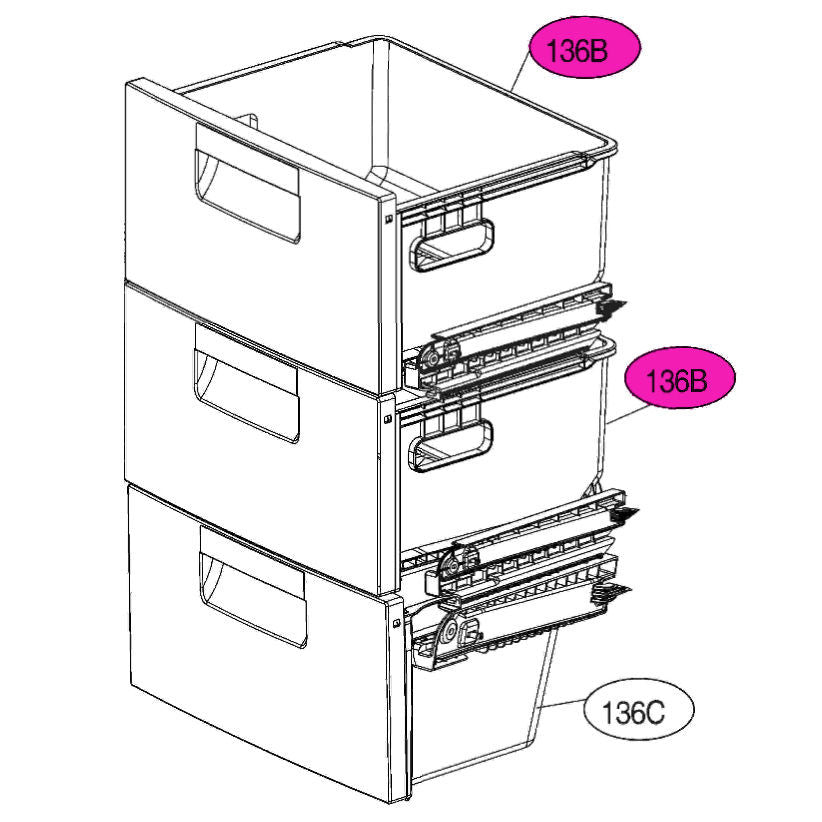 LG AJP73755603 drawer-mount freezer
