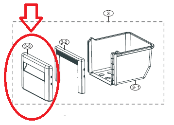 Tampa da Gaveta do Frigorífico Samsung - DA63-04044B