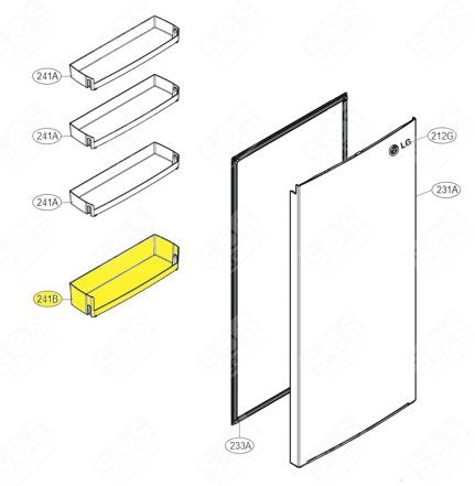 Prateleira das Garrafas da Porta Frigorífico LG - MAN64368305