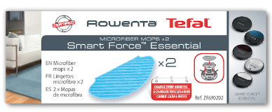 2 units of microfiber mop pads for Rowenta robot vacuum cleaner - ZR690202