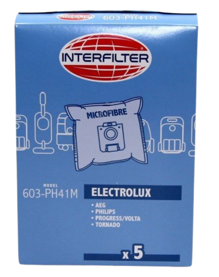 Kit 5 sacos micro-filtro CANDY HOOVER AEG ELECTROLUX PHILIPS 603-PH41M- 35601421