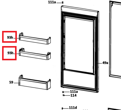 Prateleira da Porta Frigorífico Hoover - 49040993