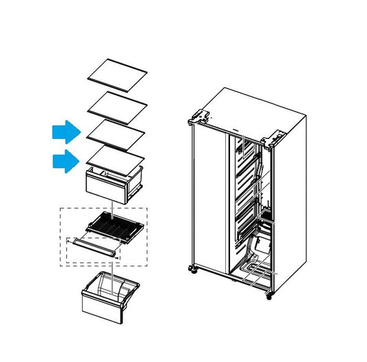 Samsung Refrigerator Bottom Shelf - DA97-16363J