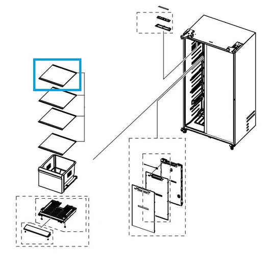 Freezer shelf for Samsung RS8000AC Side-by-Side Refrigerator - DA97-16364J