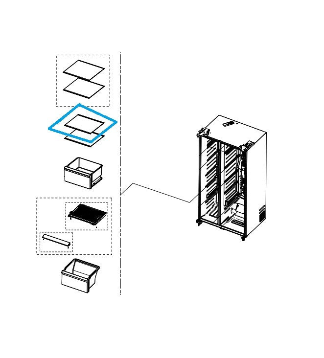 Samsung Refrigerator Shelf - DA97-19047A