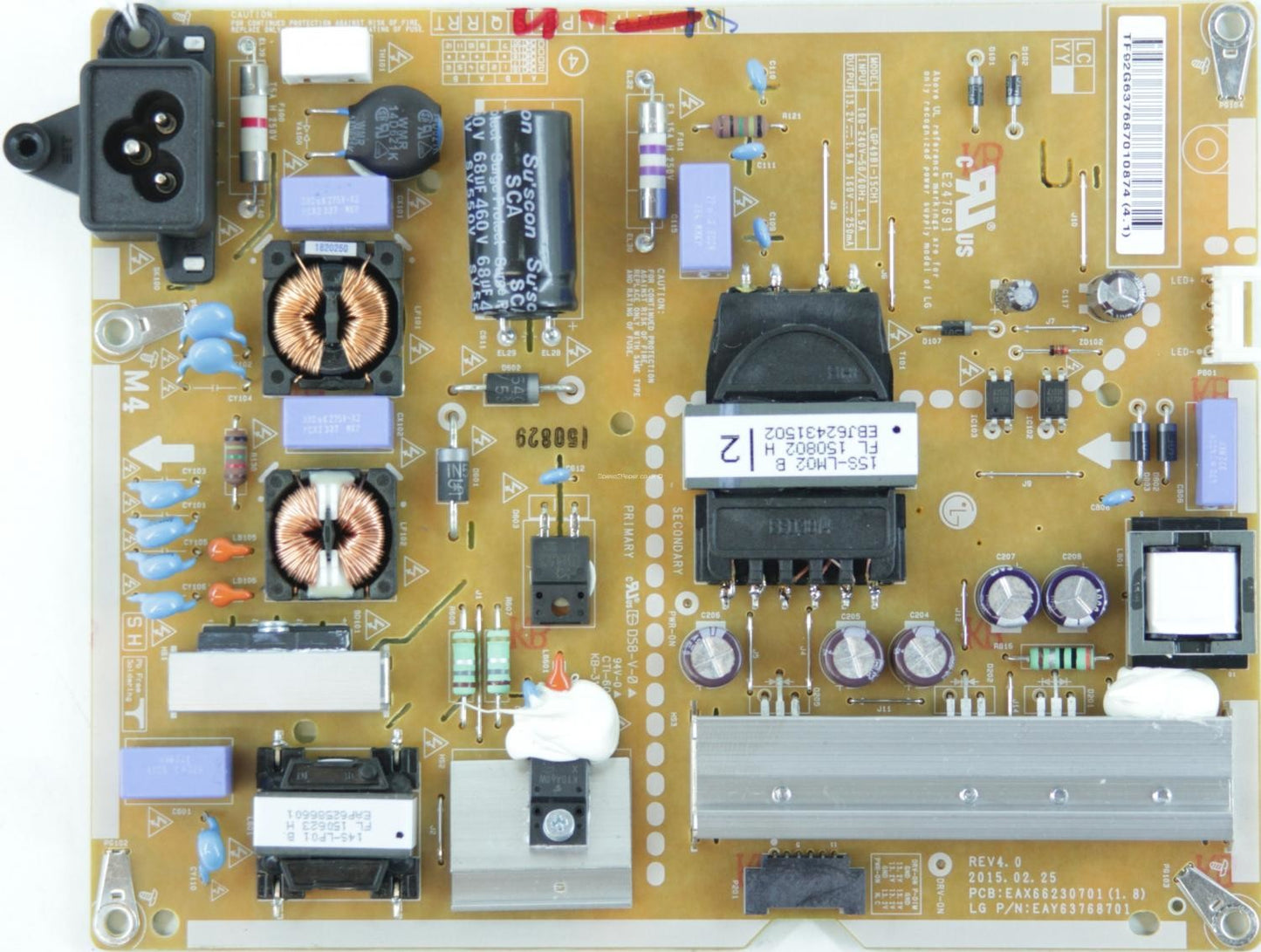 Fonte de alimentação de TV LG Smps - Eay63768701