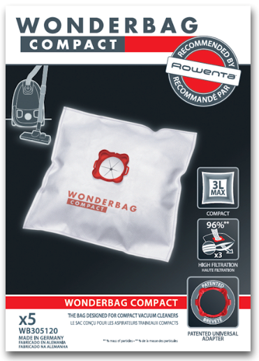 Kit de 5 Saco sMicro Fibra de Aspirador Rowenta - WB305120