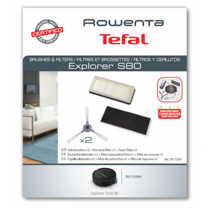 Kit 2 filtros e 2 escovas aspirador robot Rowenta - ZR177001