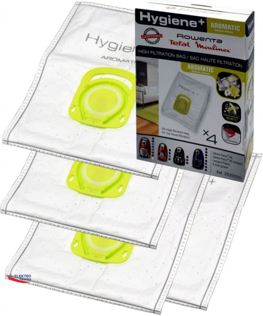 Kit 4 bags Hygiene+ Aromatic Cotton Flower Rowenta Vacuum Cleaner - ZR200920