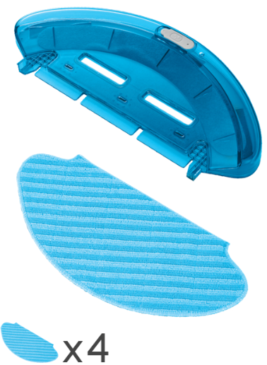 Microfiber mop holder + 4 microfiber mops for Rowenta robot vacuum cleaner - ZR690002