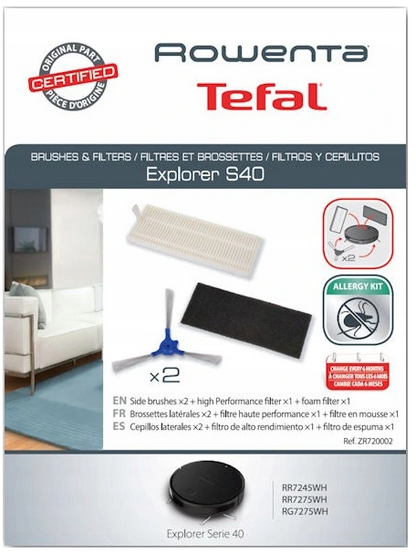 Filtros e escovas para Aspirador Robot Rowenta - ZR720002